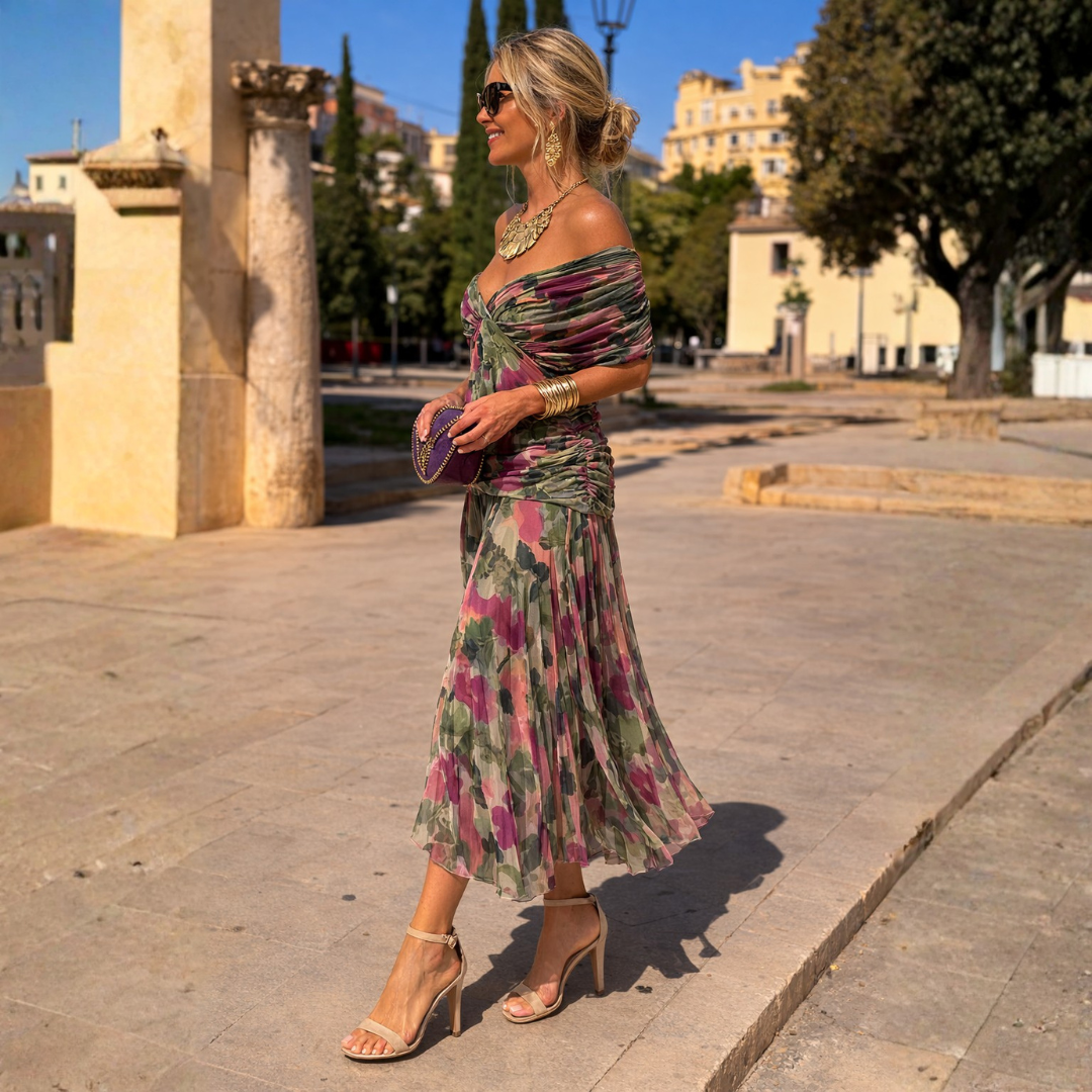 Mikaela™ | Vestido Maxi de Hombros Descubiertos