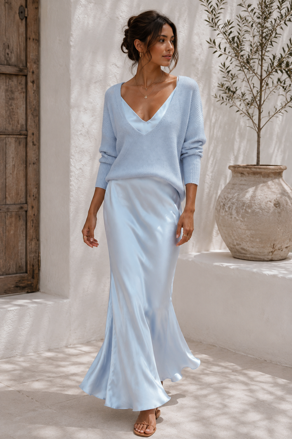 Alma™ | Vestido de Satén Elegante con Jersey