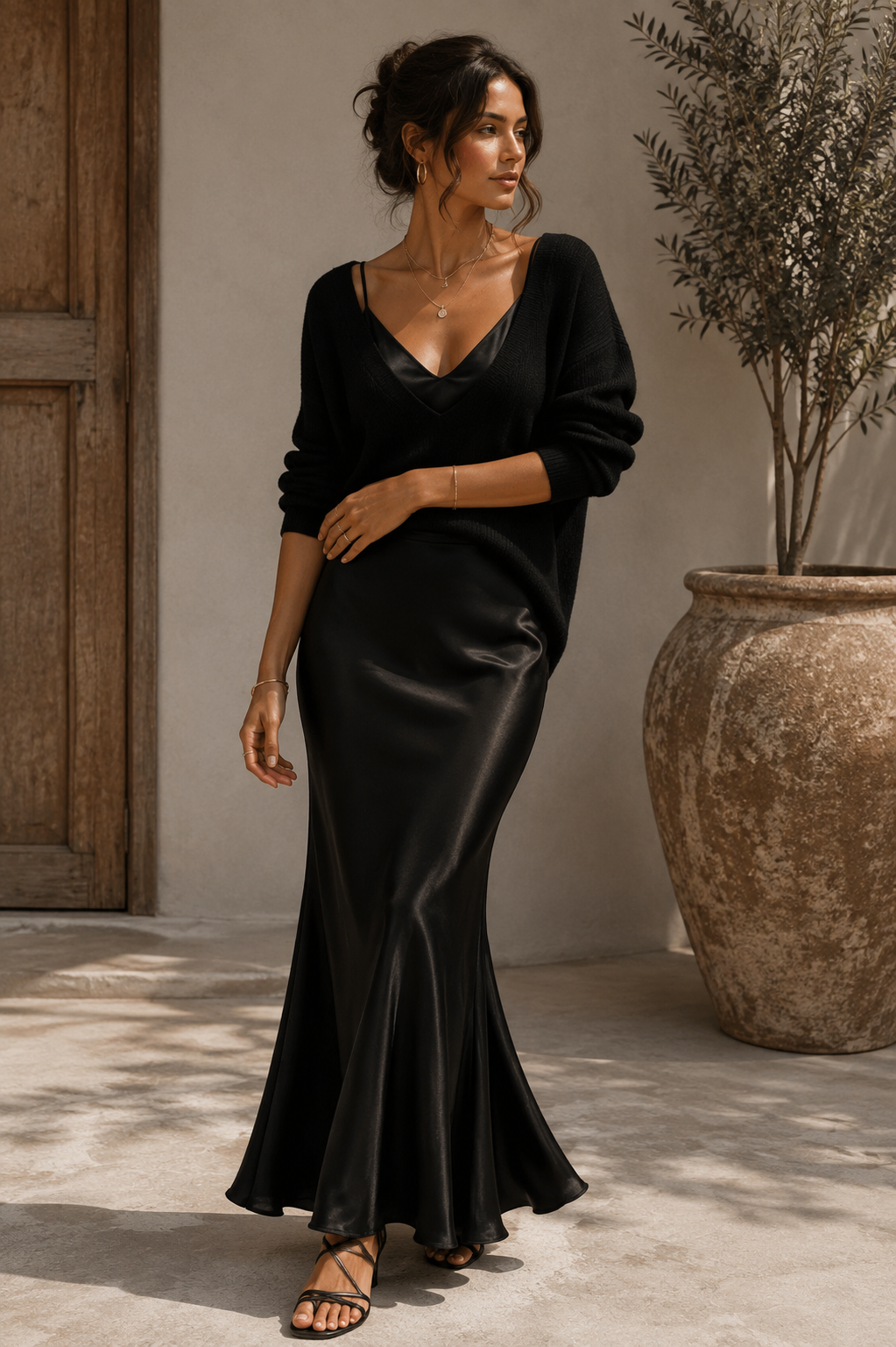 Alma™ | Vestido de Satén Elegante con Jersey