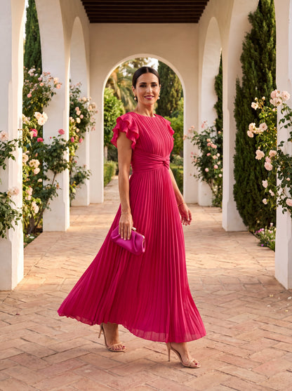 Seraphina™ | Elegante Vestido Maxi Plisado con Cintura Anudada