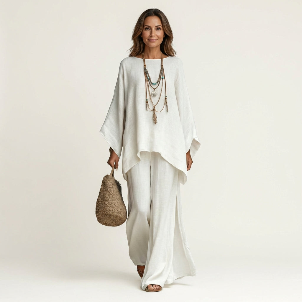 Elena™ | Conjunto Bohemio de Lino