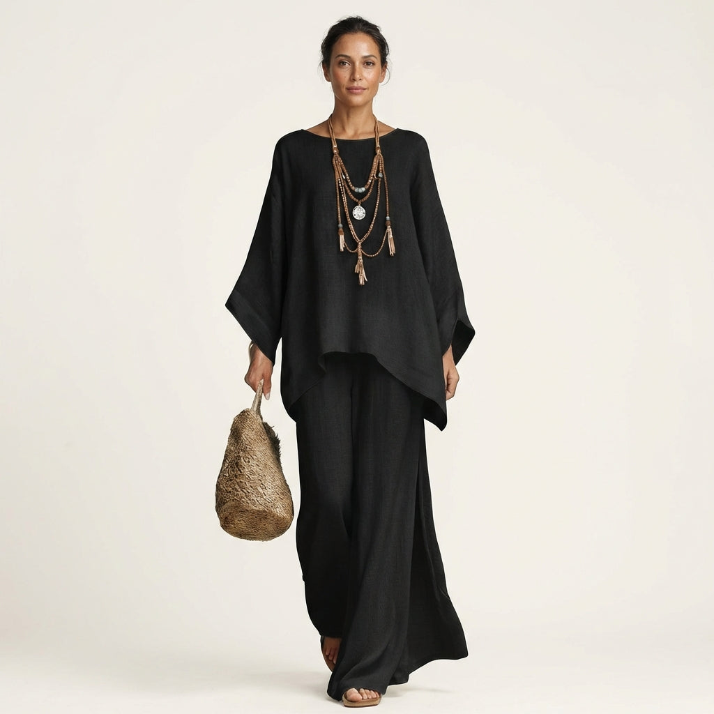 Elena™ | Conjunto Bohemio de Lino
