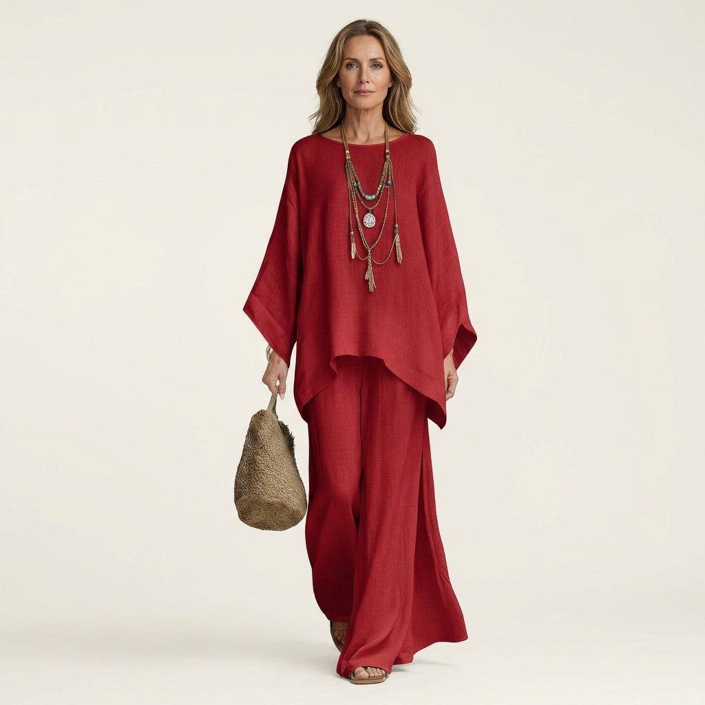 Elena™ | Conjunto Bohemio de Lino