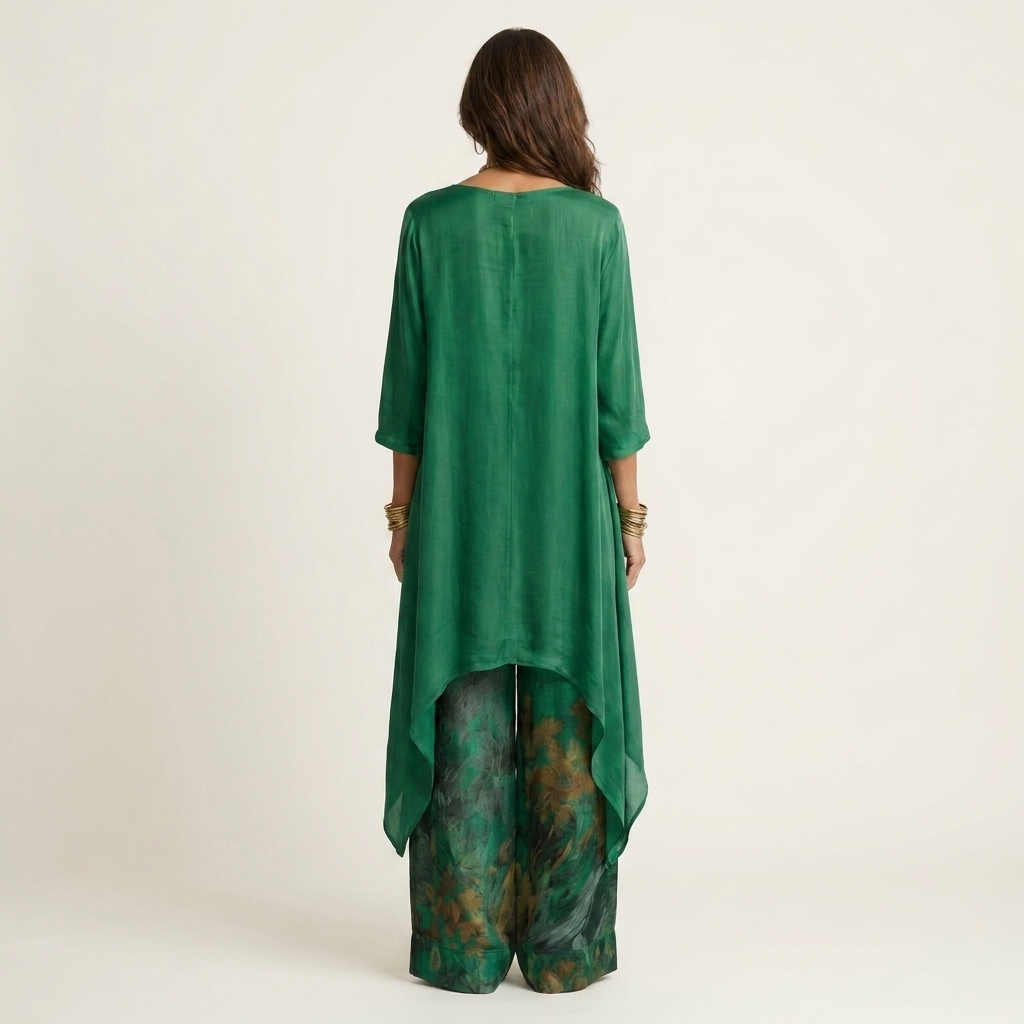 Valeria™ | Conjunto Asimétrico de Algodón-Seda