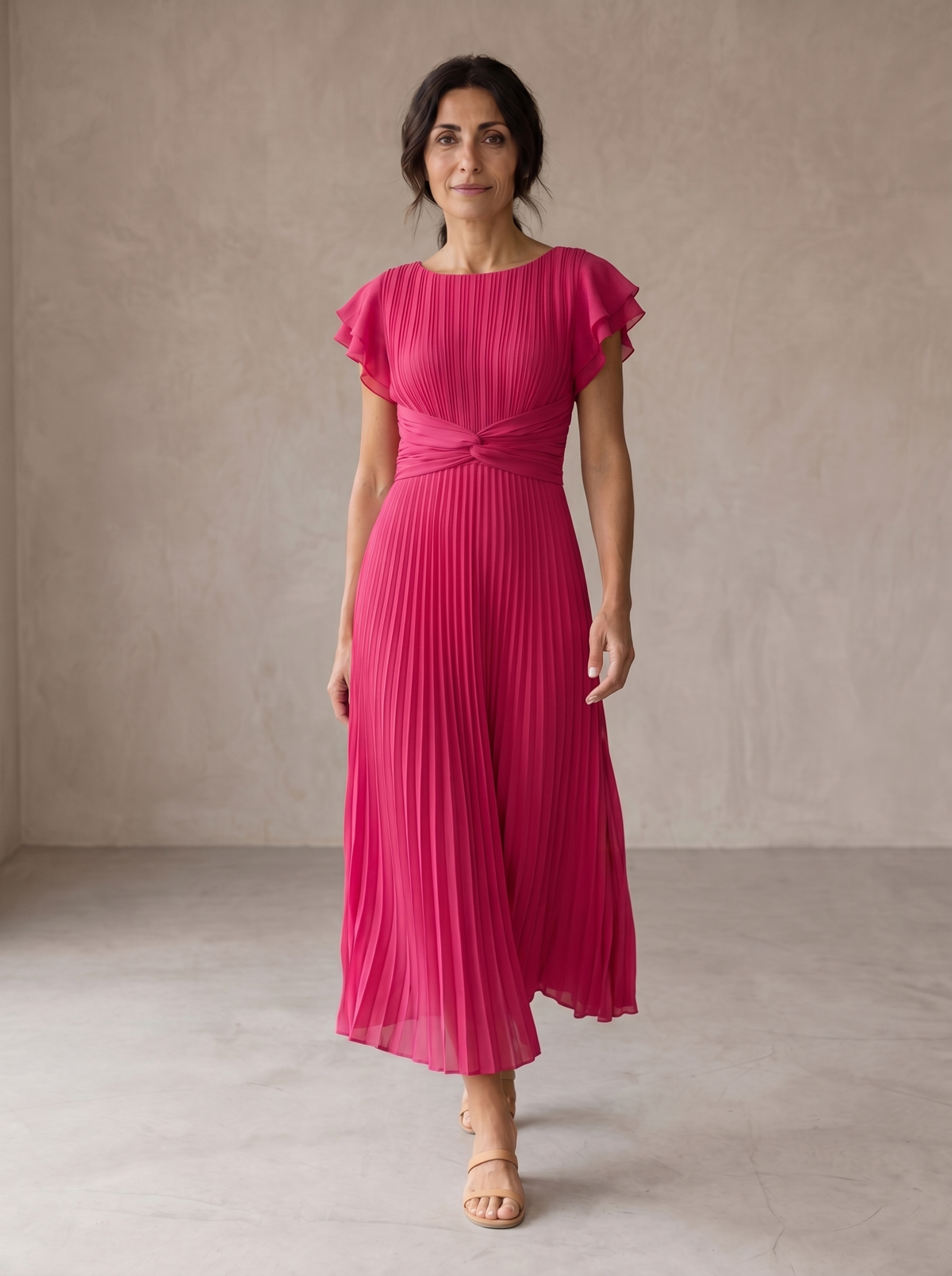 Seraphina™ | Elegante Vestido Maxi Plisado con Cintura Anudada